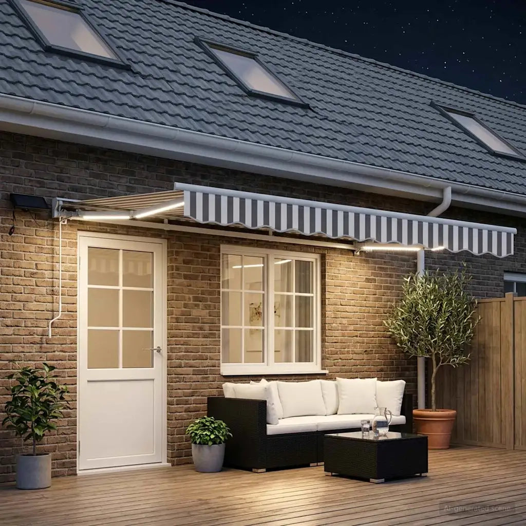 Cornice per Tenda Manuale con LED 4 × 3 m 3426093