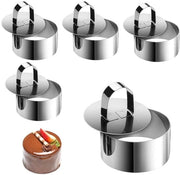 5 pezzi - anello per tartare in acciaio inossidabile - forma rotonda - dessert - in acciaio inossidabile - dessert - adatto per cucine DIY - 8x4 cm