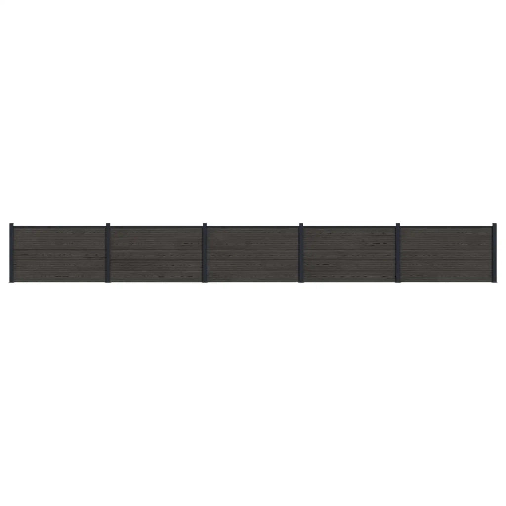 Pannello di Recinzione 5 pcs WPC e Alluminio Nero