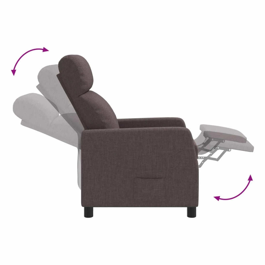 Divano Sedia-Poltrona reclinabile Marrone Scuro Tessuto 418400