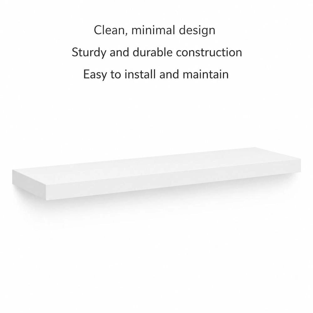 Floating Shelf, White, 80x23.5x3.8 Cm, MDF
