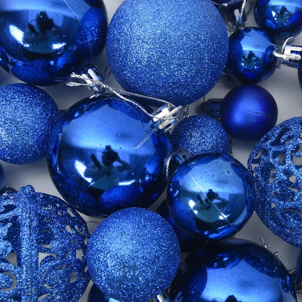 Set Palline di Natale 111 pz Blu in Polistirene 356118