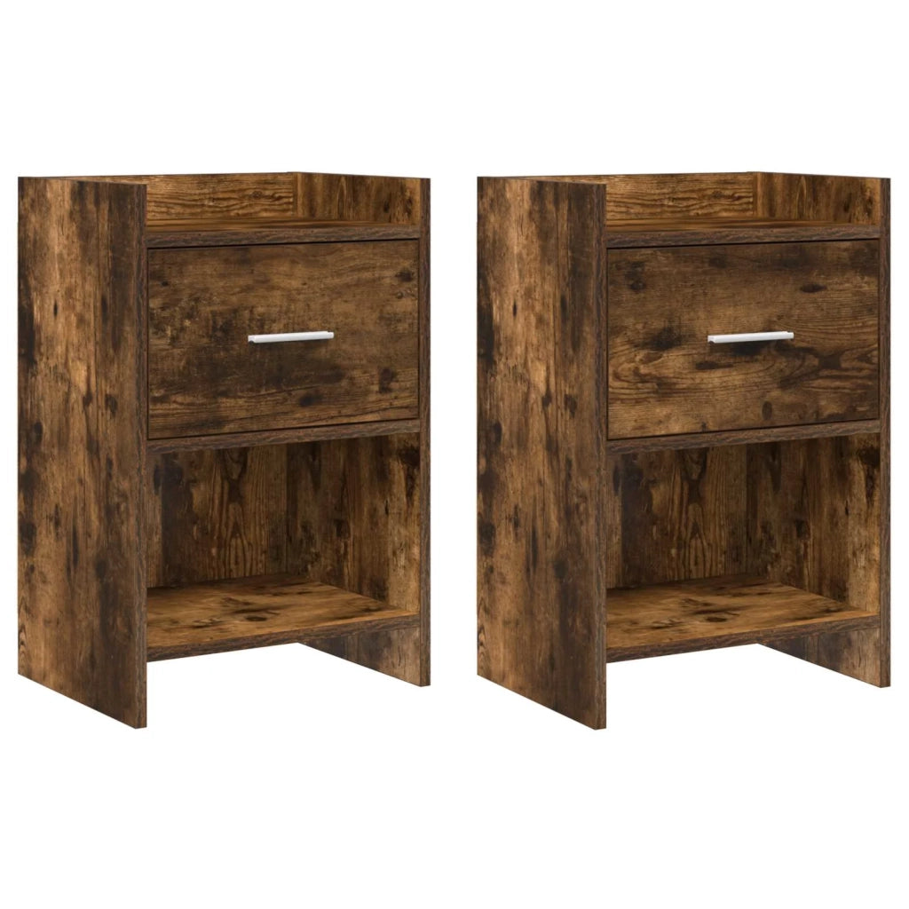 Comodini 2 pcs Rovere Fumo 40 x 30 x 60 cm Legno ingegnerizzato 8010988