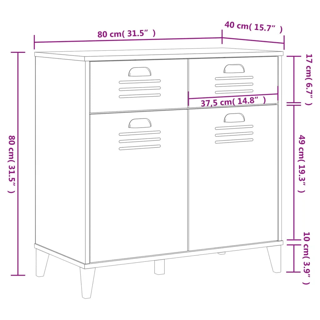 Credenza | Madia | Buffet da pranzo | Armadio da pranzo VIKEN Bianca 80x40x80 cm in Legno Multistrato