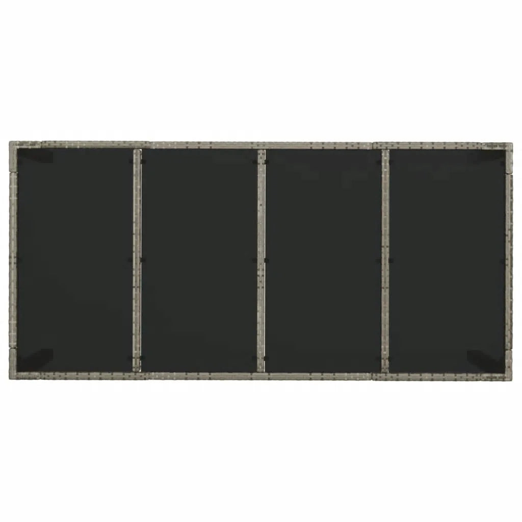 Set da Pranzo da Giardino 7 pz con Cuscini in Polyrattan Grigio