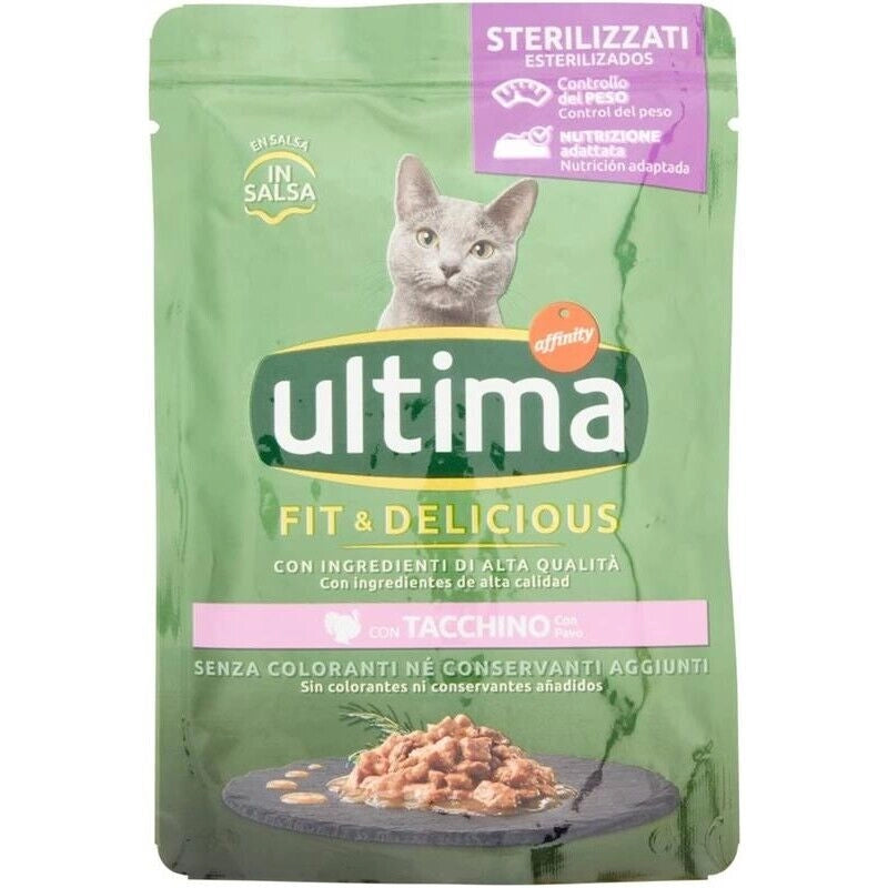 ULTIMA CAT BOCCONCINI PER GATTI STERILIZZATI IN BUSTINA DA 85 GR AL TACCHINO