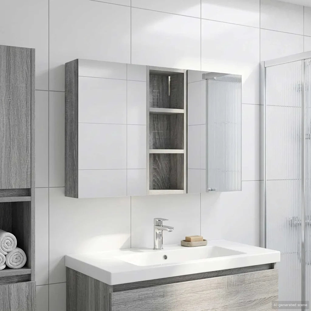 Set di Armadi da Bagno con lo scaffale 3 pcs 80 x 10,5 x 50 cm