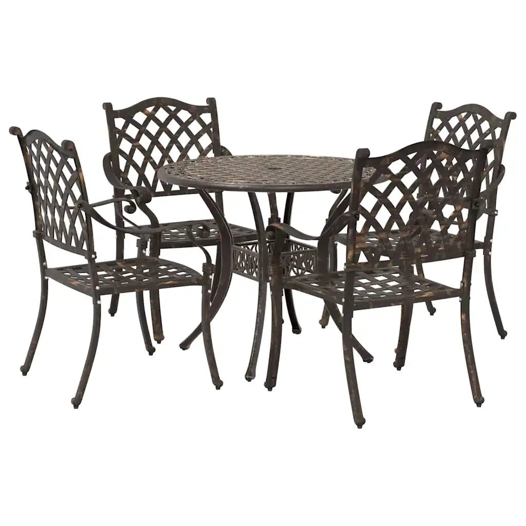Set da Pranzo per Giardino 5 pcs Bronzo Alluminio 3334692