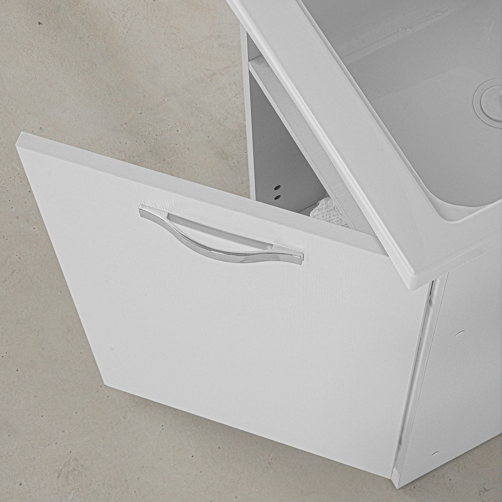 Mobile lavatoio 47x50cm salvaspazio in legno bianco 1 anta linea Pilar