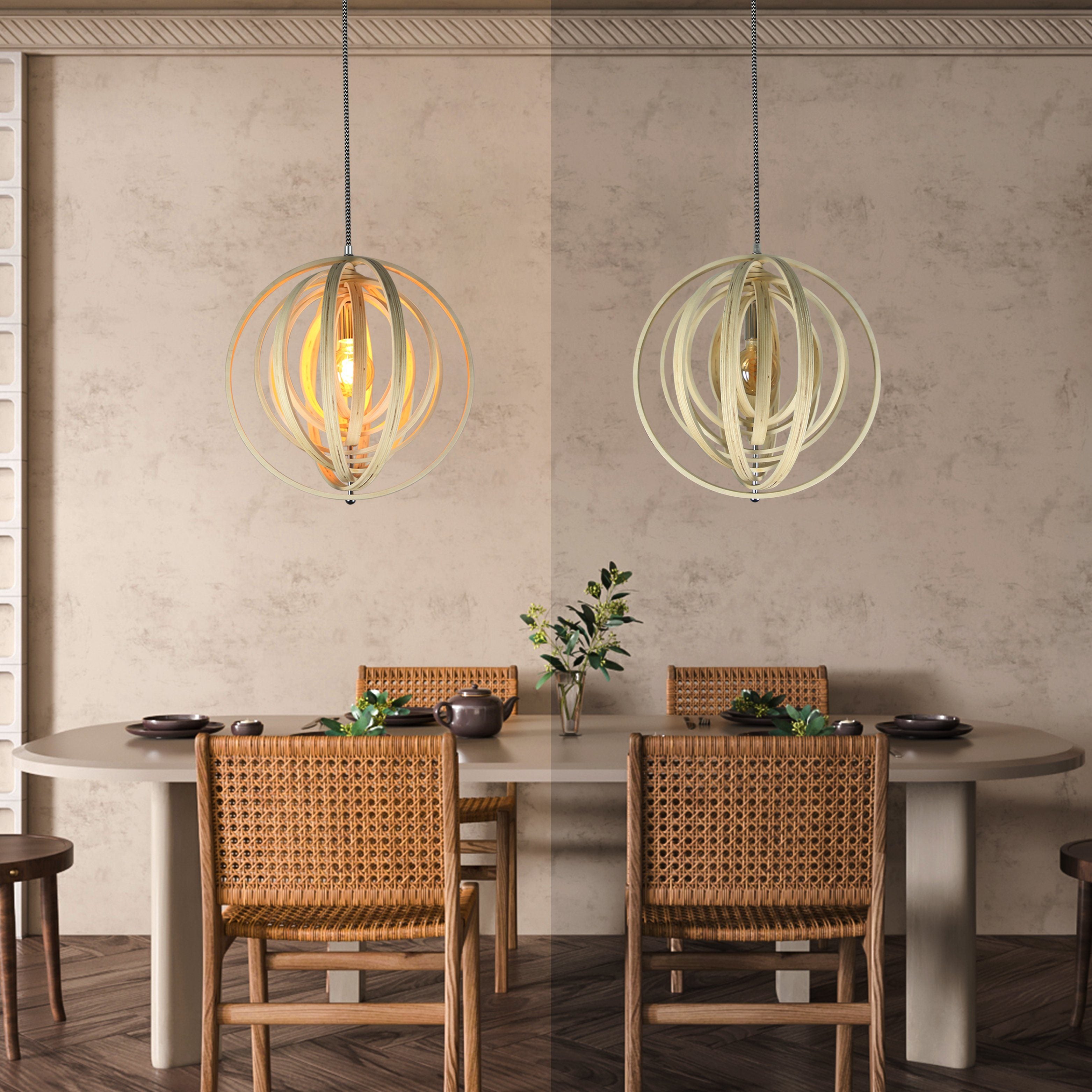 Lampada a sospensione ZMH a sospensione Flame regolabile in altezza E27