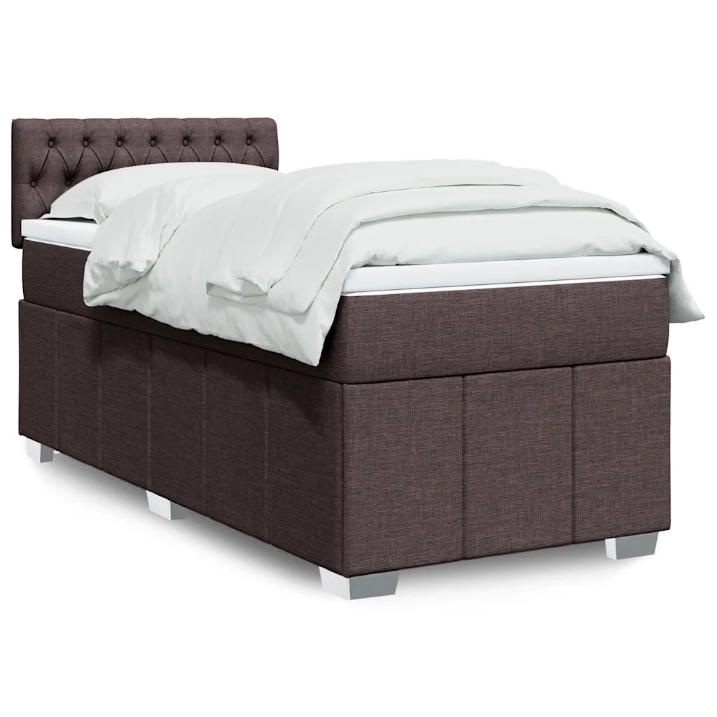 Giroletto a Molle con Materasso Marrone Scuro 90x200 cm Tessuto 3289261
