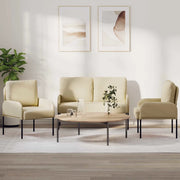 Set divani 3 pcs Crema 115 x 56 x 80 cm Legno compensato