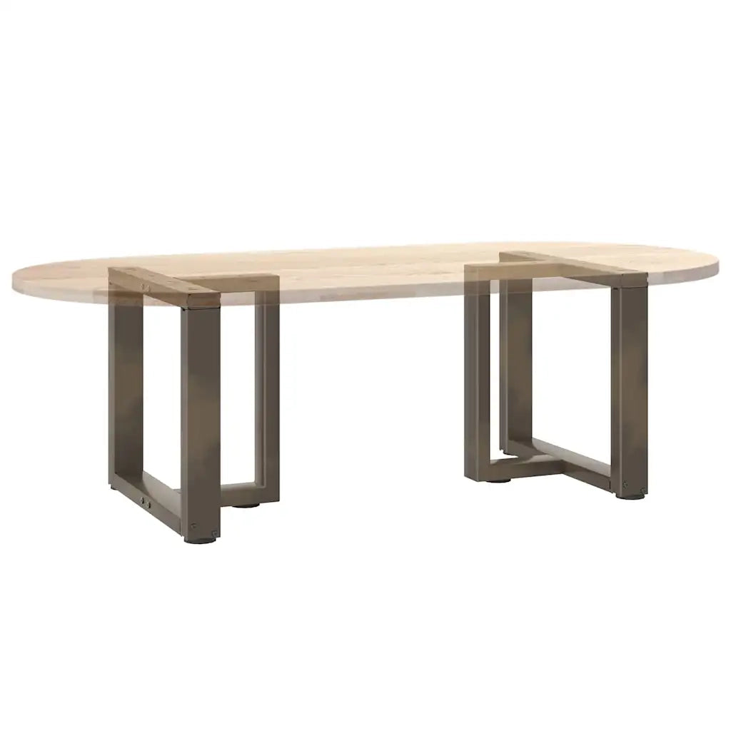 Gambe per Tavolino da Caffè a Forma di T 2 pz Nere 50x25x(42-43) cm Acciaio