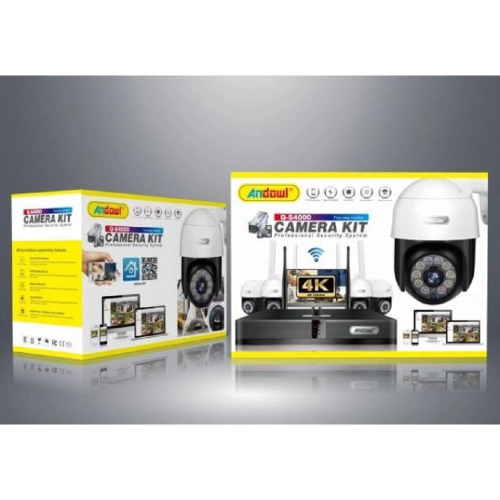 Trade Shop - Set 4 Fotocamere Telecamera Impermeabili Con Registratore Professionale Q-s4000 -