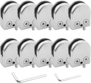 Glasseghettini flessibili 10 pezzi - 304 Acciaio inossidabile - Glasseghettini flessibili per tavolo da pranzo - Incluso materiale di montaggio - Design facile da utilizzare - Sostegni per vetrine