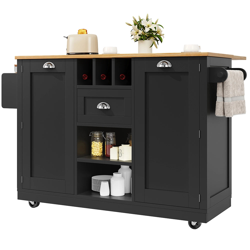 Isola cucina - Xylo - con piano tavolo porta-tovaglioli nero