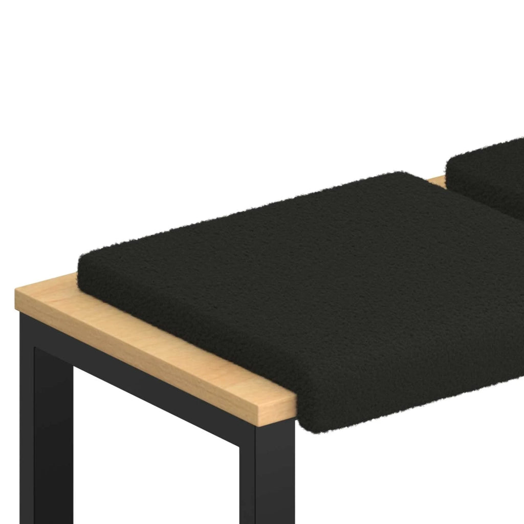 Cuscino per panchina 4 pcs Tessuto Sherpa Nero Profondità 35 cm 42043153