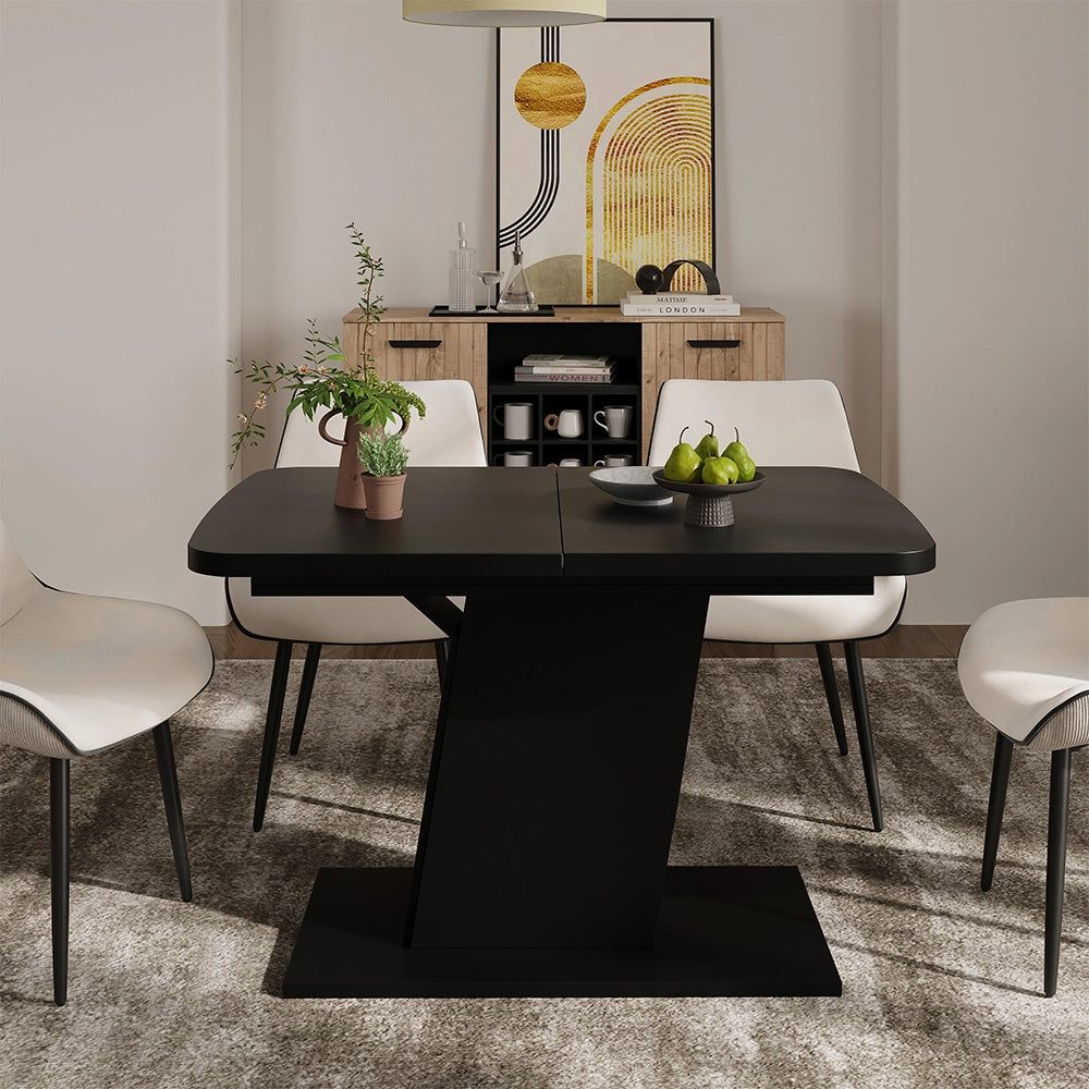 Vicco Tavolo da pranzo Estensibile Nero 120/160 x 80 cm