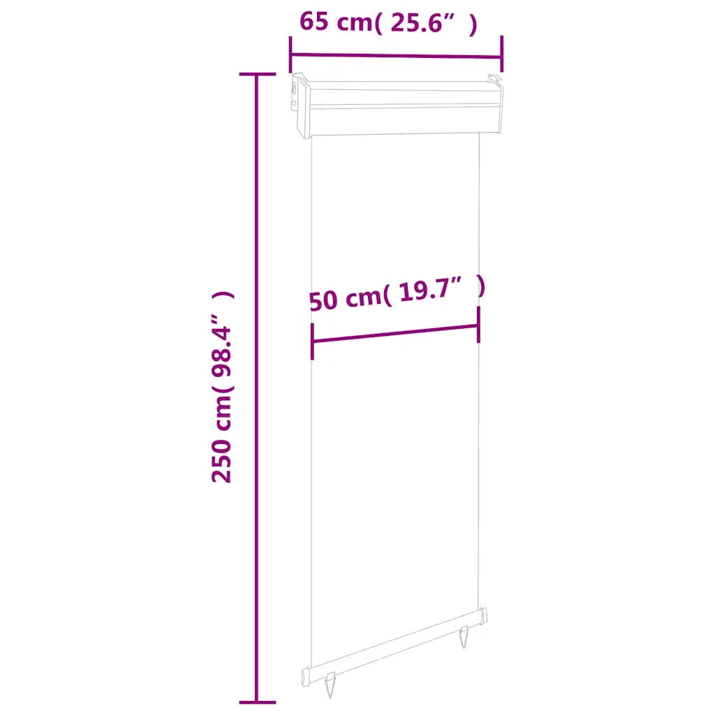 Tendalino Laterale per Balcone 65x250 cm Marrone 48405