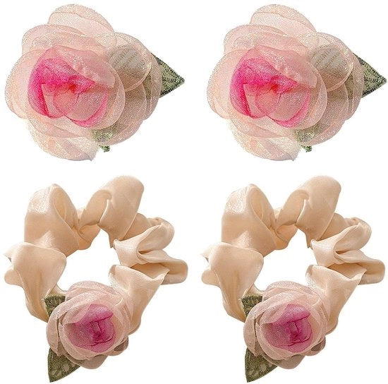 Accessori per capelli in forma di fiori - 2 pezzi - 8 cm