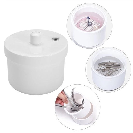 Sterilisatore Professionale per Disinfezione - Manicure - Utensili - Contenitore per Disinfezione Circolare - ABS - 9,3 cm di Diametro - Contenitore per Sterilizzazione