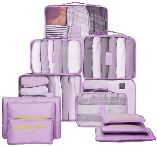 Set di organizzatori per valigia da 12 pezzi - Cubi di imballaggio - Accessori di viaggio