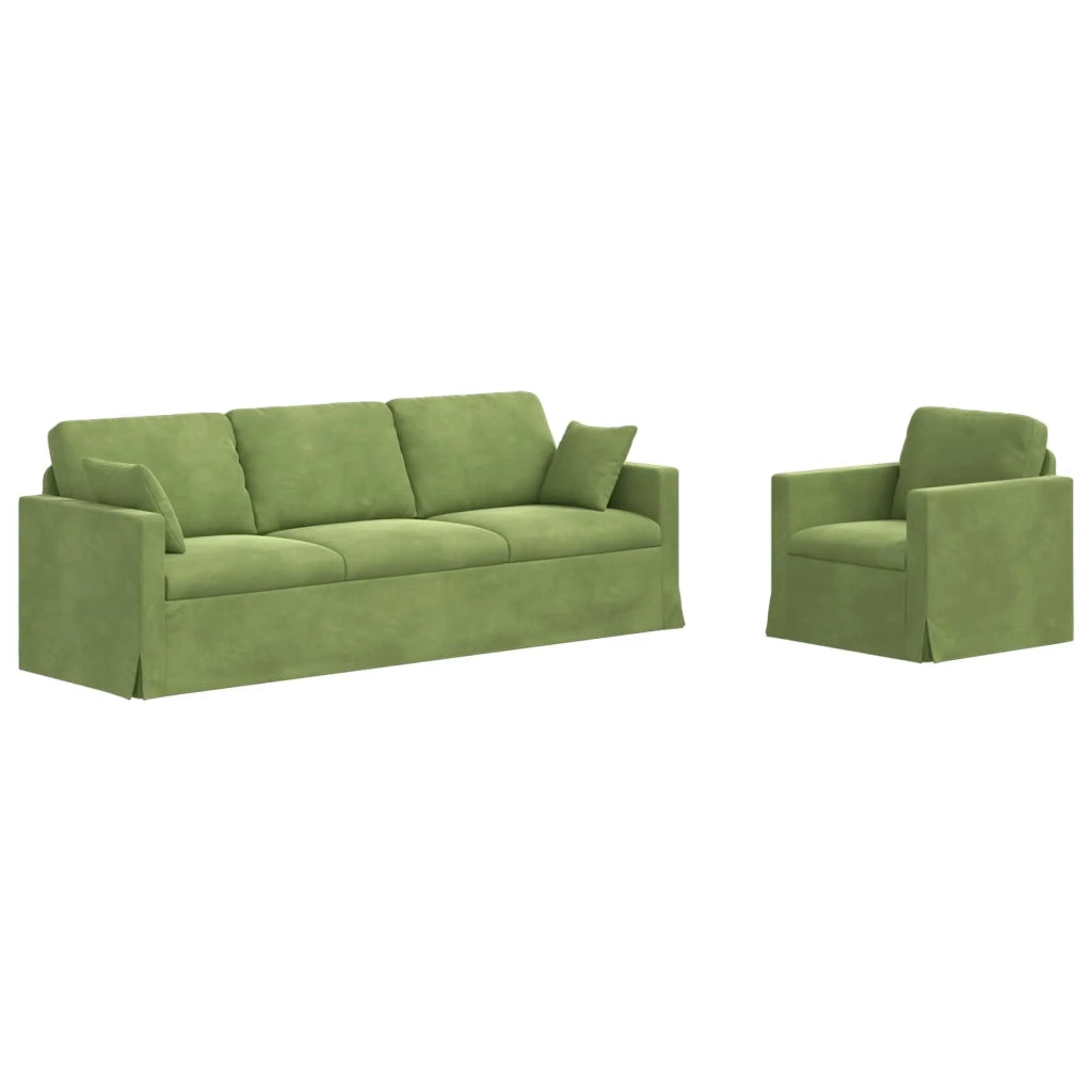Set di divani 2 pcs Verde chiaro 228 x 78 x 80 cm Velluto