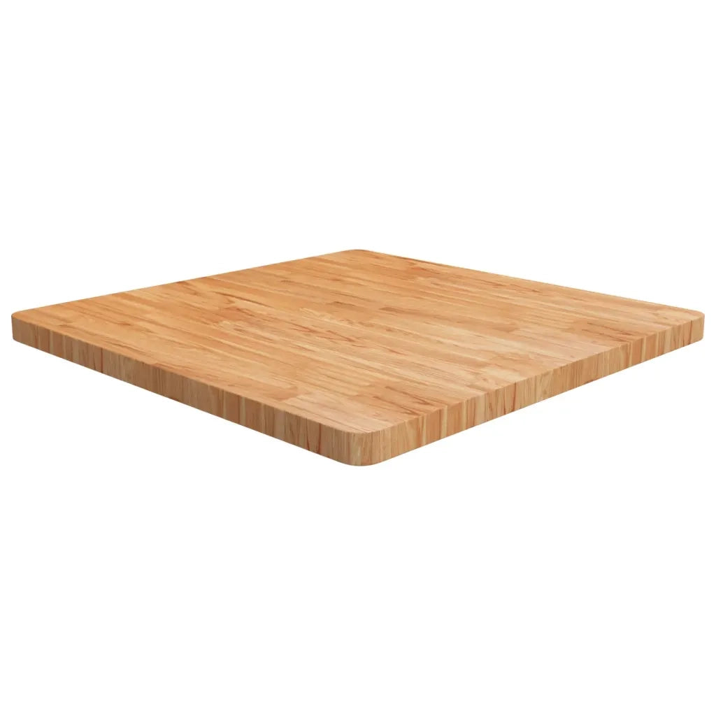 Piano Tavolo Quadrato Marrone Chiaro 80x80x4cm Rovere Trattato cod mxl 65463