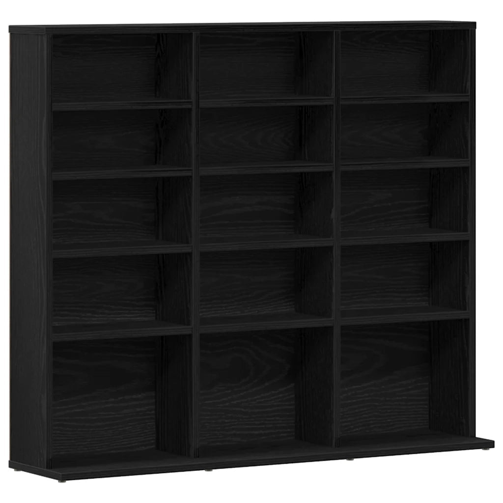 Mobile Porta CD Rovere Nero 100x23x89,5 cm Legno Multistrato 862481