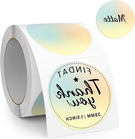 Etichette Termiche a Gradien Gradient 38mm Autoadesive Stampabili per Ufficio, Progetto Logo e Codici QR - 500 pezzi
