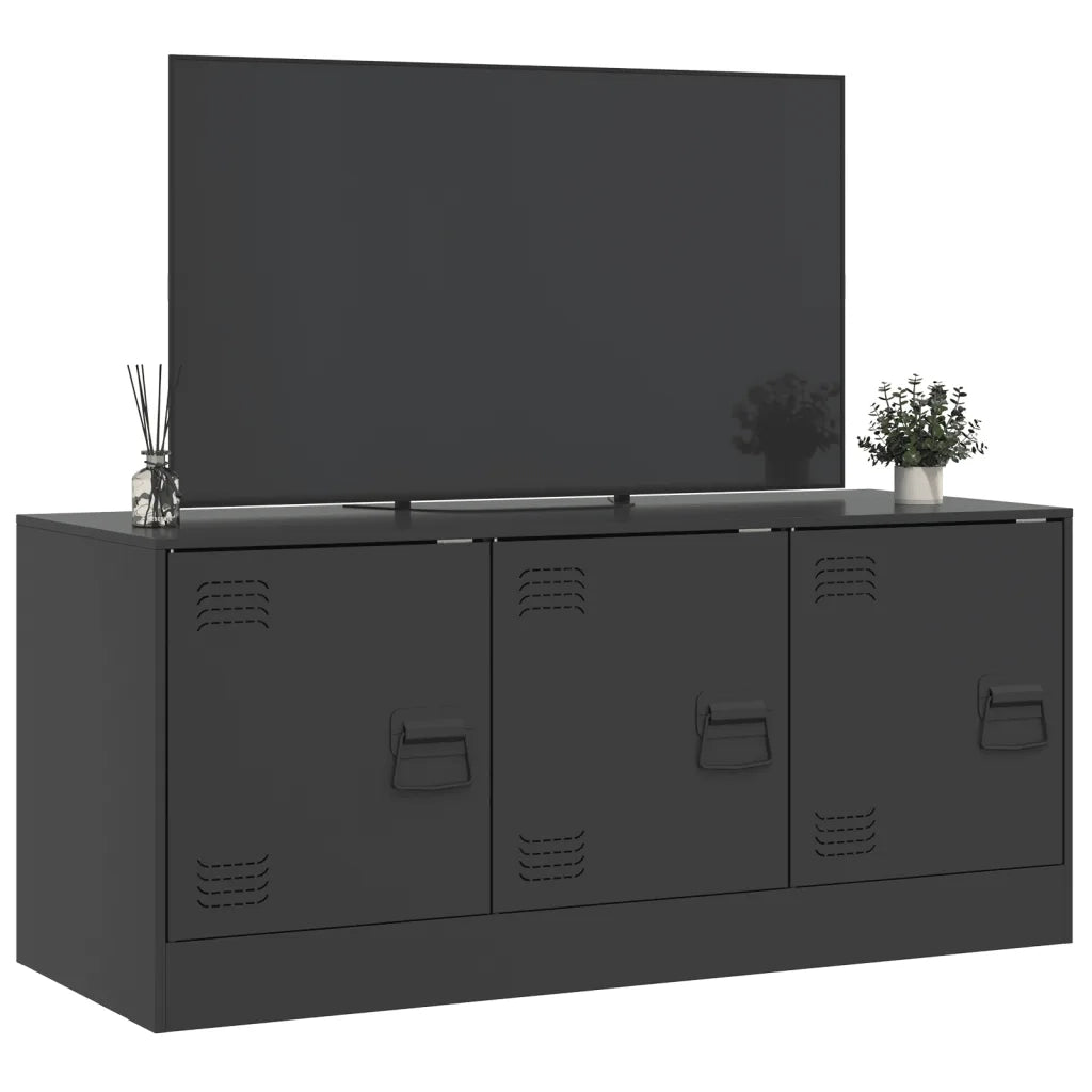 Mobile TV-Credenza per TV-Console TV Nero 99x39x44 cm in Acciaio 115100