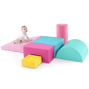 Set di 6 blocchi didattici in schiuma per arrampicata 60 x 40 x 20 cm facili da pulire atmosfera accogliente similpelle rosa 20_0009976