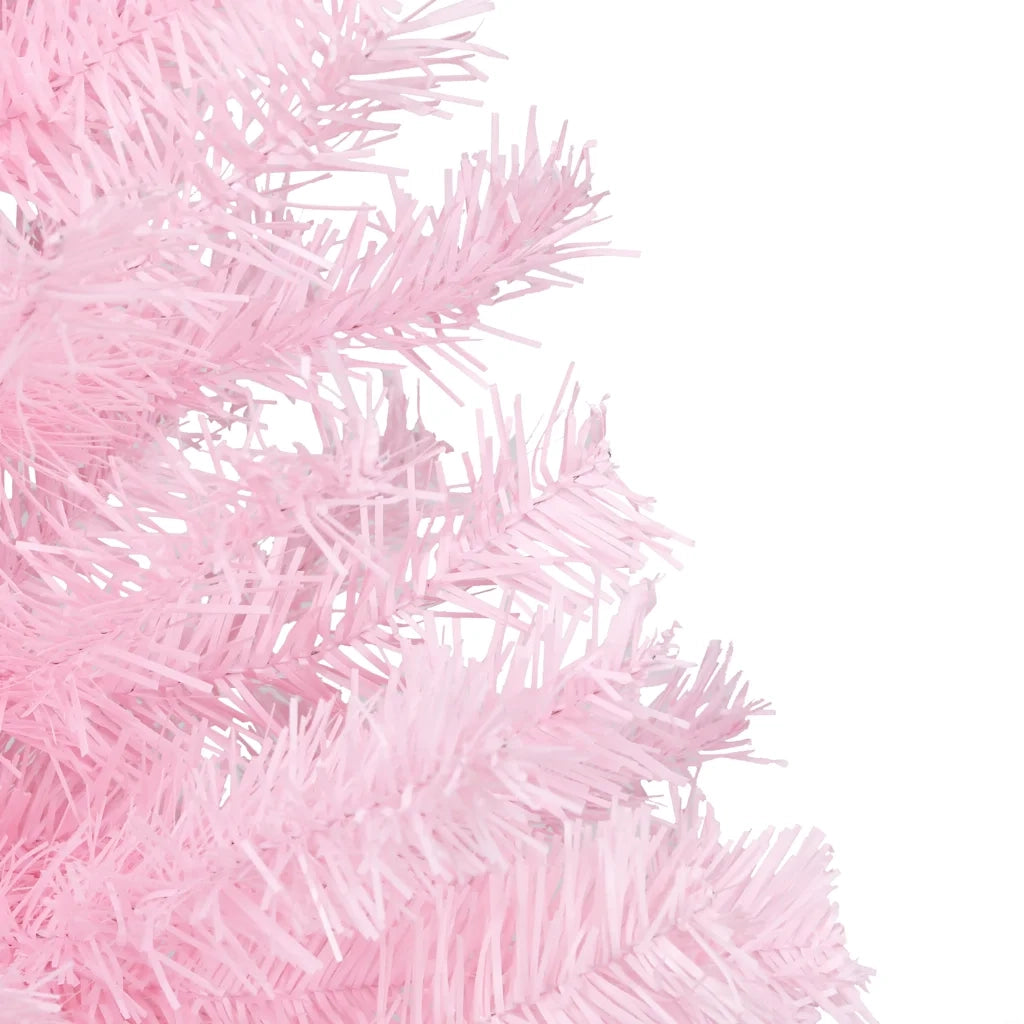 Albero di Natale Preilluminato con Palline Rosa 180 cm PVC 3077585