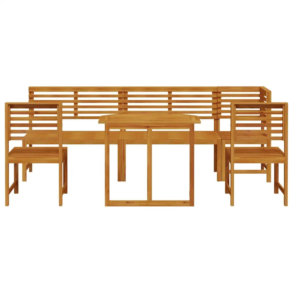 Set Bistro da Giardino 6 pcs Marrone Legno di Acacia Massello 3328697