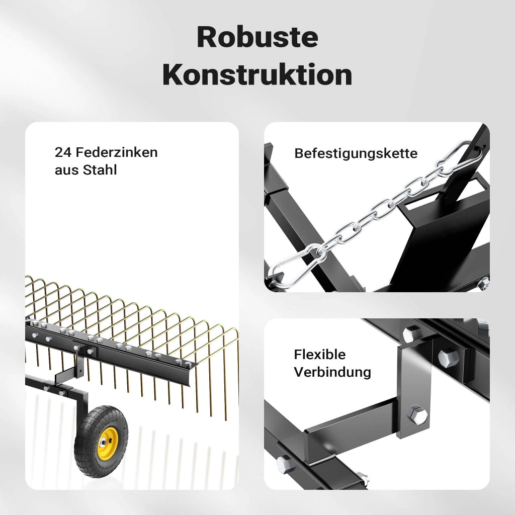 Strigliatore a molle trainato per prato 60" Larghezza di lavoro 148 cm Arieggiatore per trattorini Quad