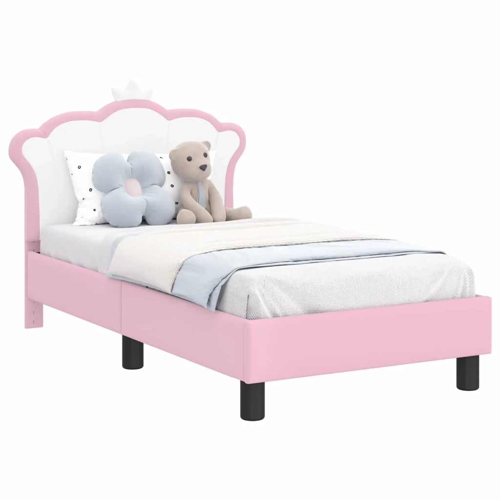 Struttura letto per bambini con testata Rosa 70 x 140 cm PU