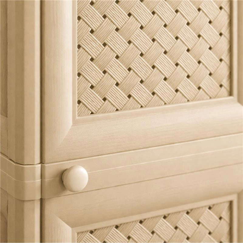 MOBILE 2 MODULI ANGORA 40X43X85,5 CM CON ANTE TRAFORATE – SOLUZIONE SALVASPAZIO PER ORGANIZZAZIONE CASA E ZONA LIVING