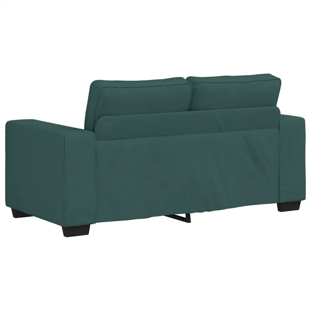Set di Divani 2 pz con Cuscini Verde scuro in Tessuto