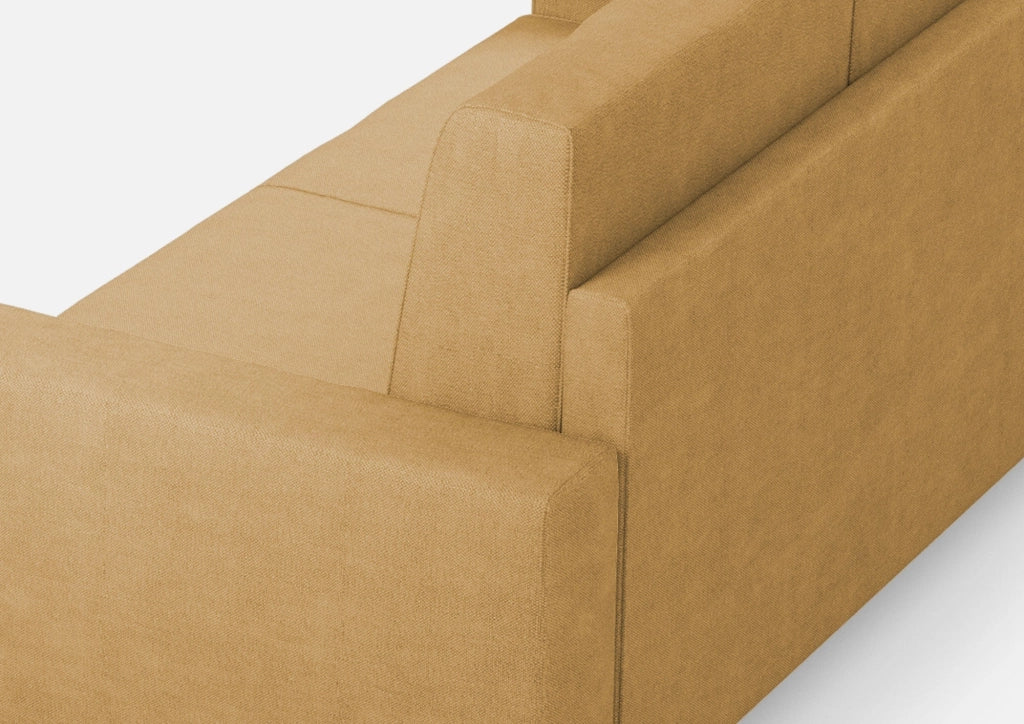 Divano 2 Posti 148x85x85 cm Sakar in Tessuto Ocra