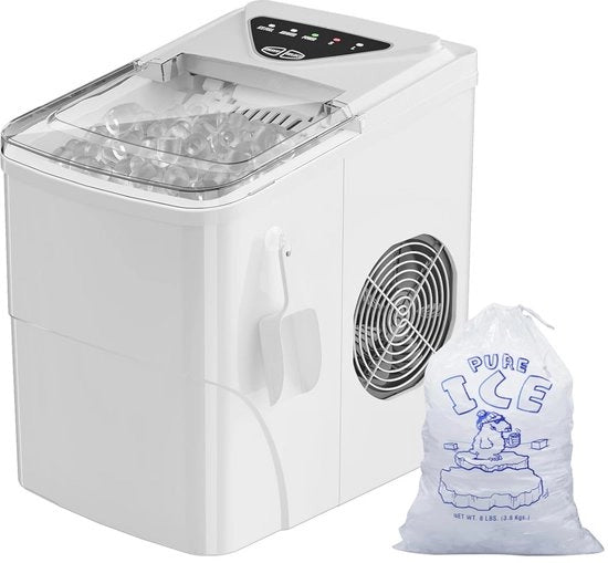 Mini macchina per blocchi di ghiaccio portatile - 15 kg di ghiaccio per 24 ore, auto-rinveniente e veloce
