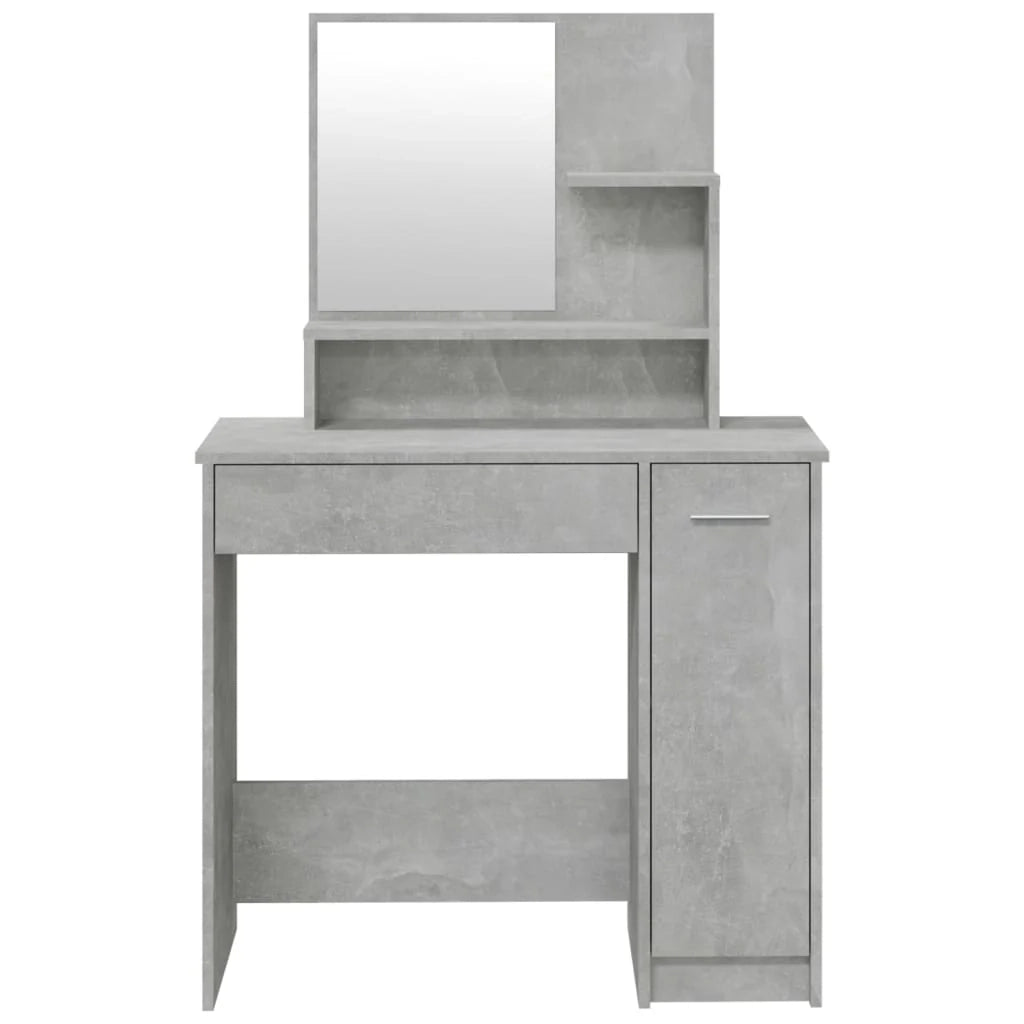 Toeletta tavolo da trucco di design mobile da camera da letto con specchio 86,5 x 35 x 136 cm grigio 02_0006396
