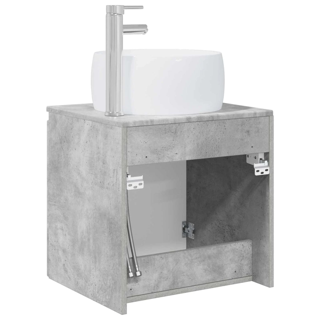 Mobile Lavabo da Parete Grigio Cemento 49,5 x 44,5 x 66 cm 890455