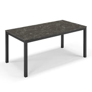 Tavolo da pranzo allungabile Pietra Nera 160x85 modello GIOTTO MADE IN ITALY con 2 allunghe laterali da 40 cm per sala da pranzo, cucina e soggiorno, design moderno