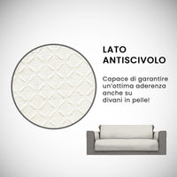 Copridivano con Copri Braccioli Seduta 125 cm in Poliestere Panna