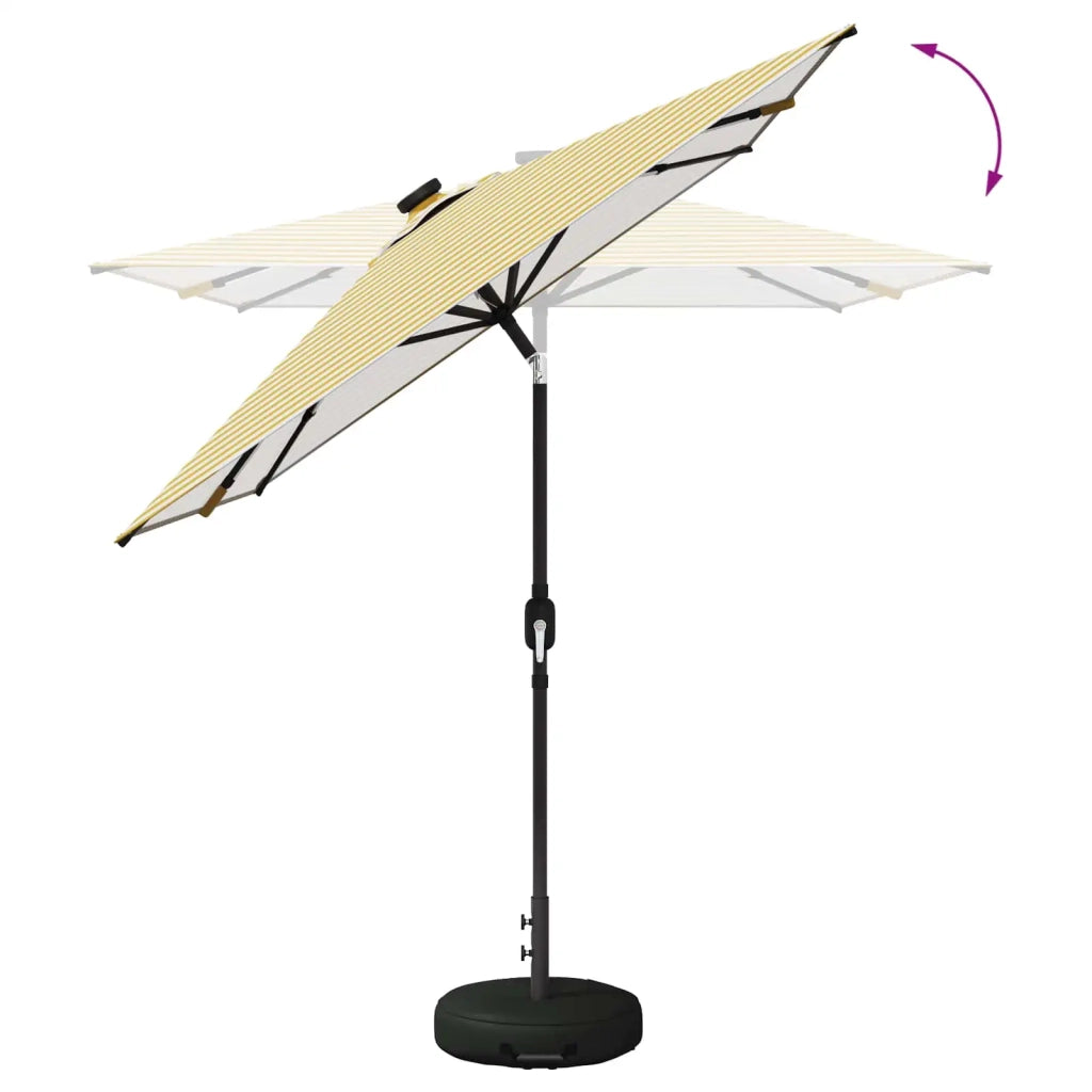 Parasol da giardino con luci LED e base 200 x 300 cm Poliestere 42036246