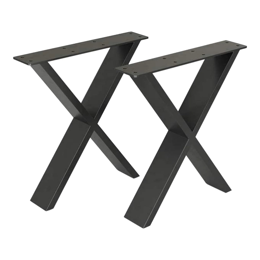 Set di 2 gambe per tavolo a forma di X 42 x 40 x 6 cm in acciaio 03_0008089