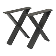 Set di 2 gambe per tavolo a forma di X 42 x 40 x 6 cm in acciaio 03_0008089
