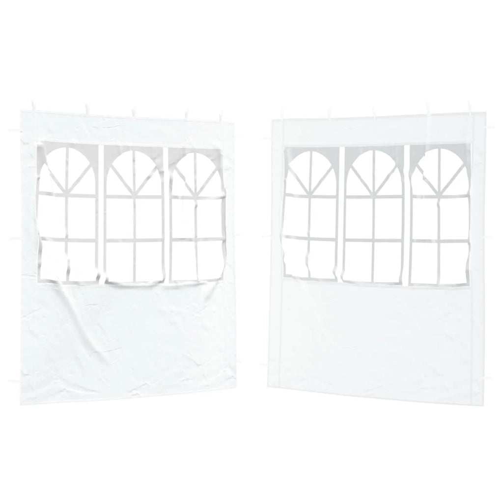 Parete per tenda da festa 2 pcs-Pannello laterale tenda da festa 200 x 195 cm Bianco