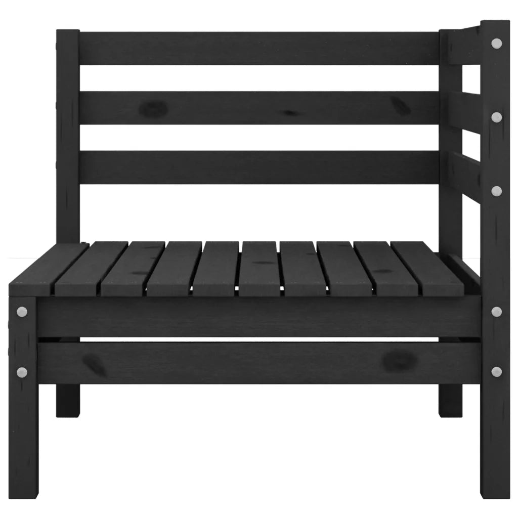 Set Divani da Giardino 9 pz Nero in Legno Massello di Pino cod mxl 37029