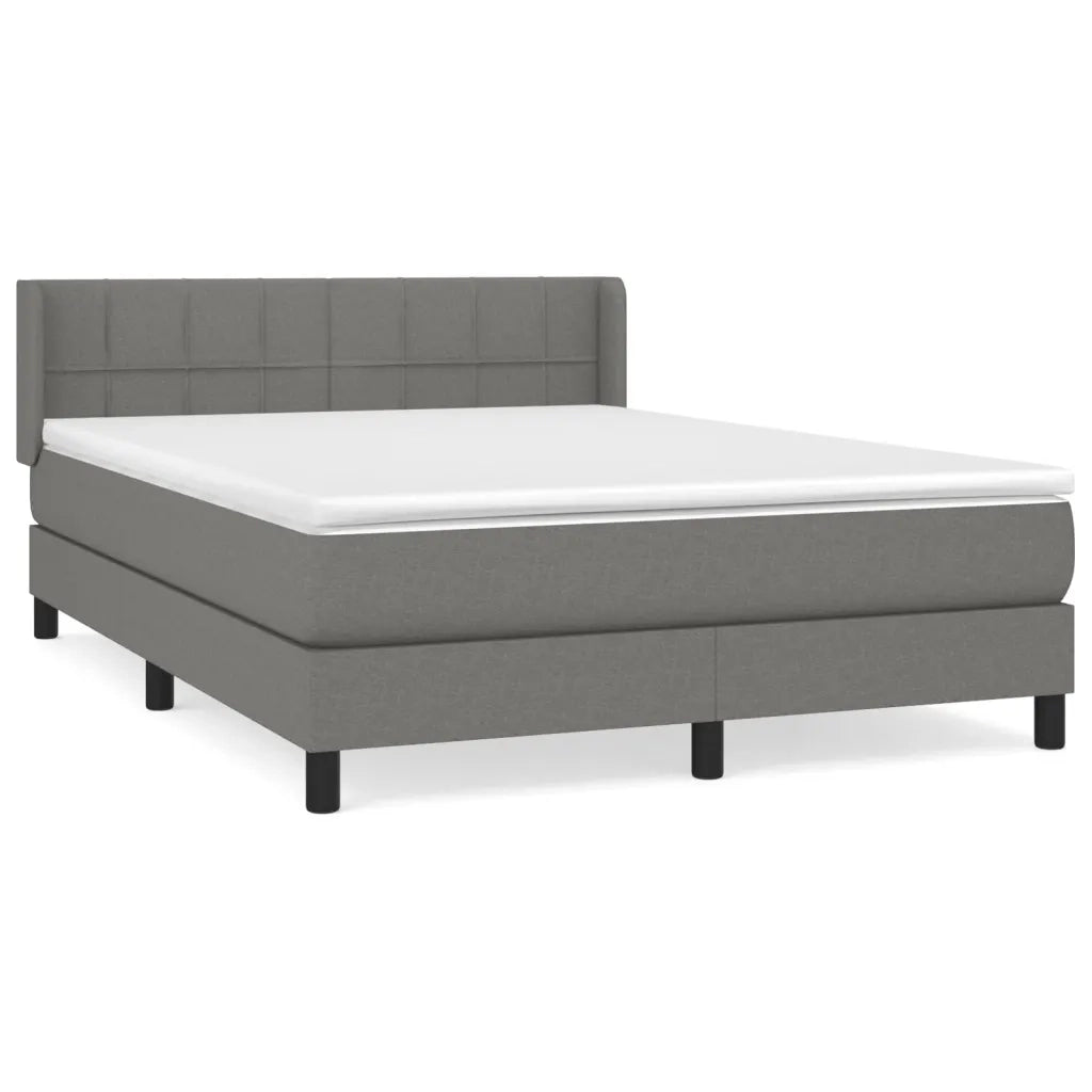 Giroletto a Molle con Materasso Grigio Scuro 140x190 cm Tessuto 3129706